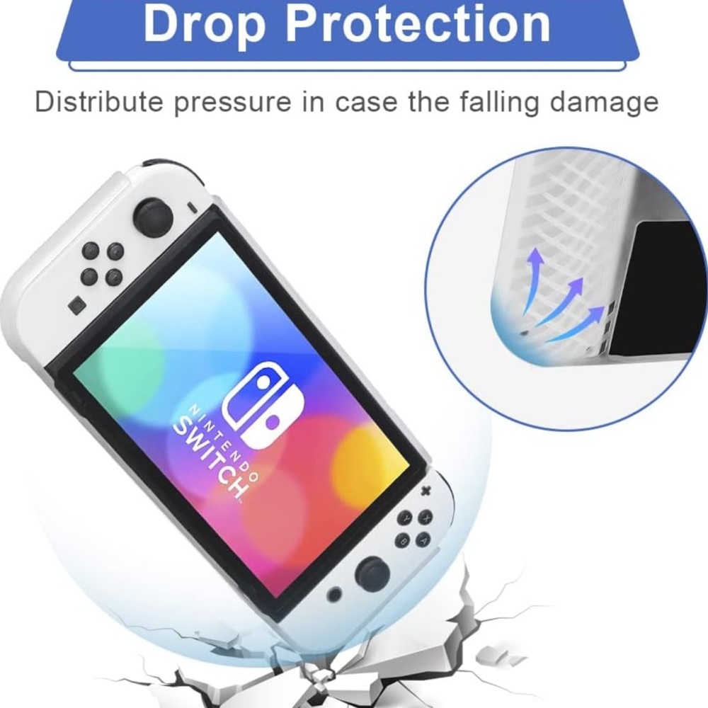 Switch OLED Case Compatible with soft Cover Case TPU Crystal Clear Transparent